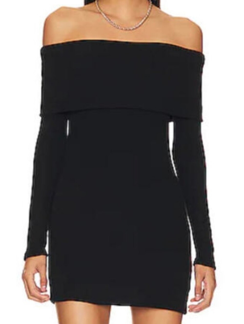 ENZA COSTA black off the shoulder mini dress sz XS